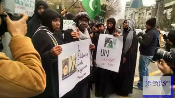 Photos: International Students in Iran protest the killings of Shiites in Kaduna